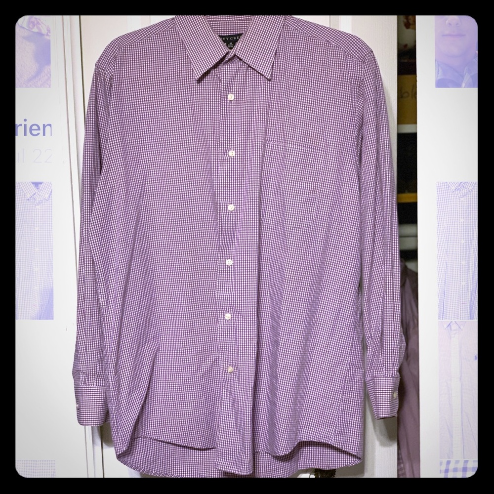 Purple and White, Ivy Crew Dress Shirt